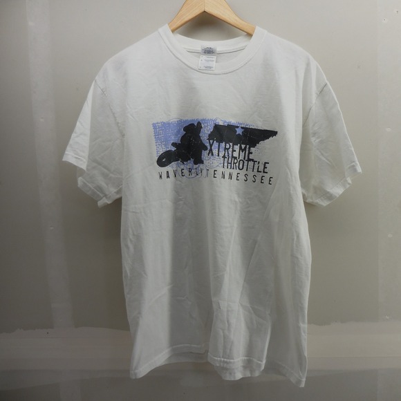 Gildan Other - Gildan Xtreme Throttle Waverly Tennessee Motocross White Graphic T-Shirt Large